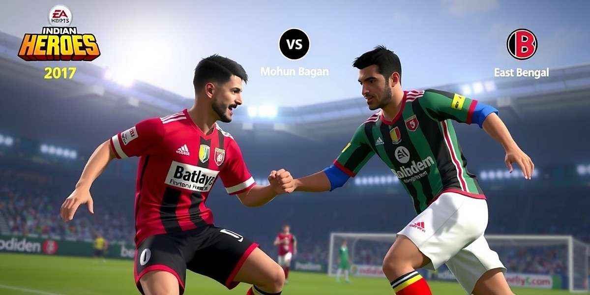 Indian FIFA Heroes gameplay showing an ISL match between Mohun Bagan and East Bengal with Indian FIFA Heroes watermark